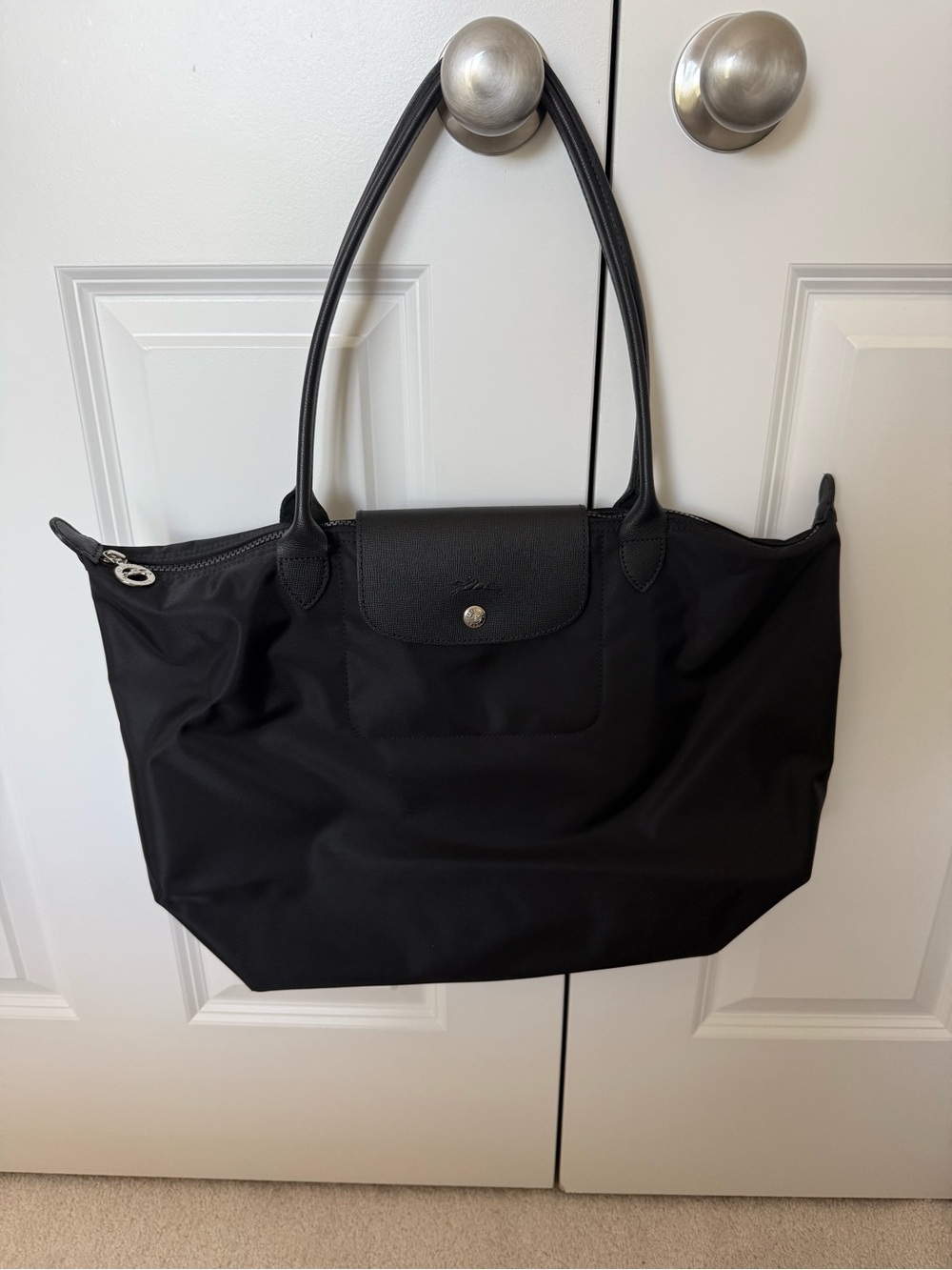 Longchamp Le Pliage Shoulder Bag — All Black - Picture 4 of 6